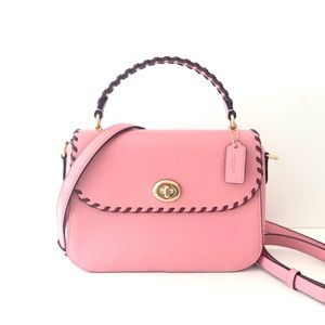 Coach Marlie Top Handle Satchel With Whipstitch Pink Crossbody